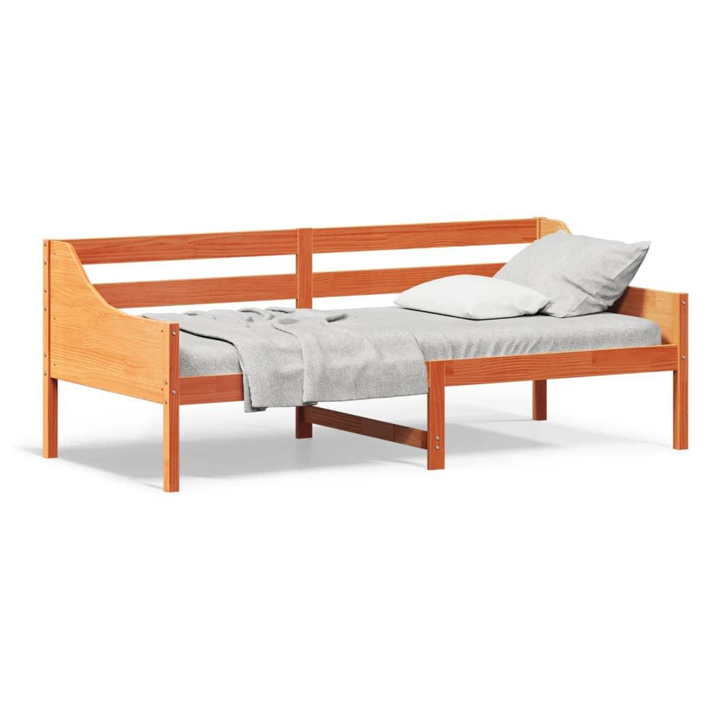 Daybed uden madras 90x200 cm massivt fyrretræ gyldenbrun