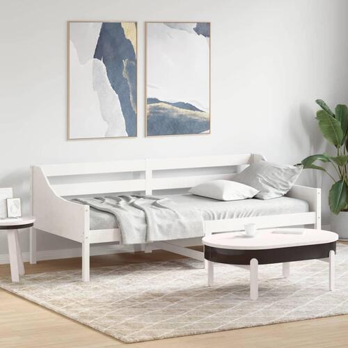 Daybed uden madras 90x200 cm massivt fyrretræ hvid