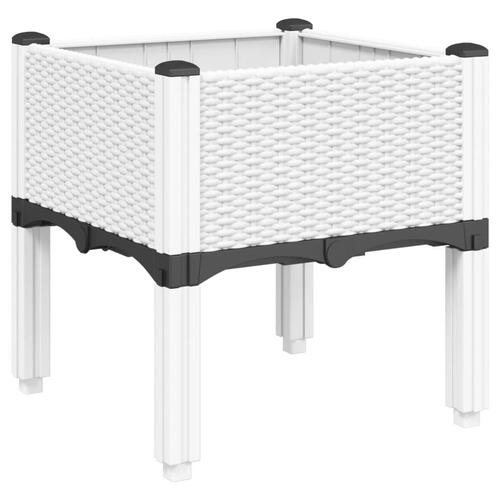 Plantekasse med ben 40x40x42 cm PP hvid