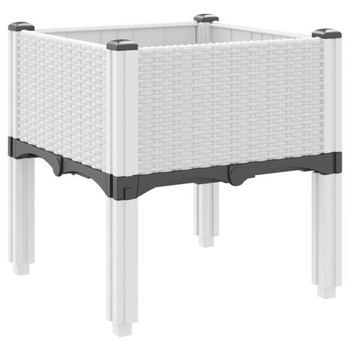 Plantekasse med ben 40x40x42 cm PP hvid