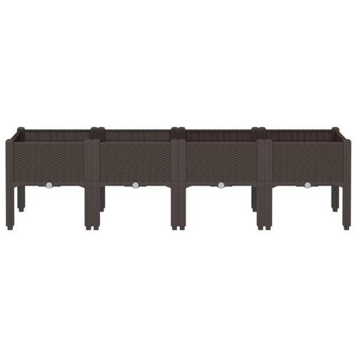 Plantekasse med ben 160x40x42 cm PP brun