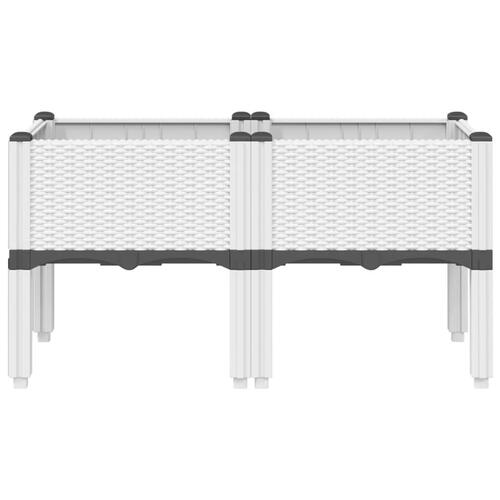 Plantekasse med ben 80x40x42 cm PP hvid