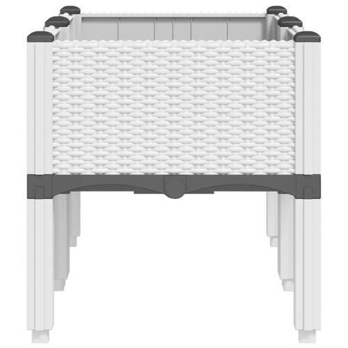 Plantekasse med ben 80x40x42 cm PP hvid