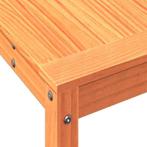 Plantebord med hylde 108x35x75 cm massivt fyrretræ gyldenbrun