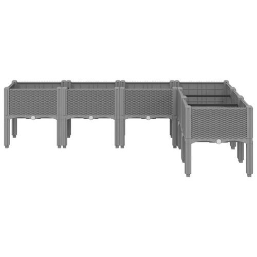 Plantekasse med ben 160x120x42 cm PP lysegrå