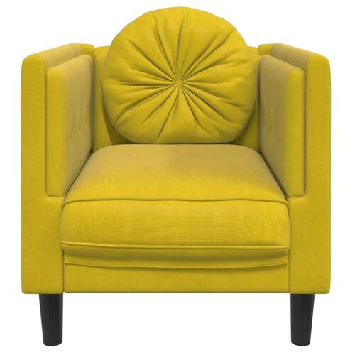 Sofastol med hynde velour gul