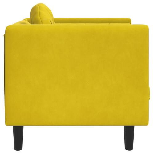Sofastol med hynde velour gul