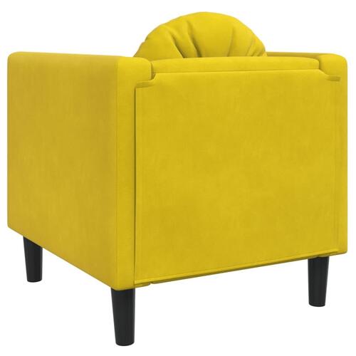 Sofastol med hynde velour gul