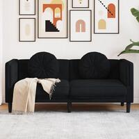 2-personers sofa med hynder velour sort