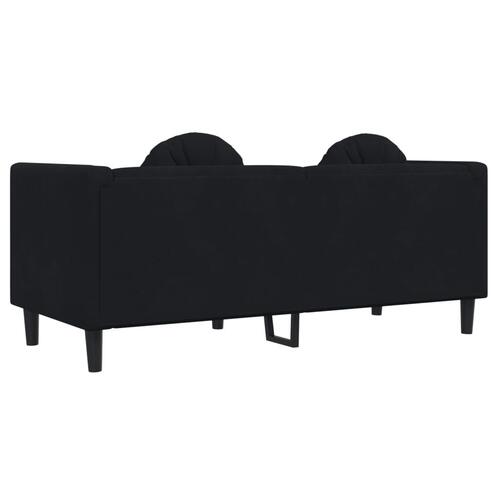 2-personers sofa med hynder velour sort