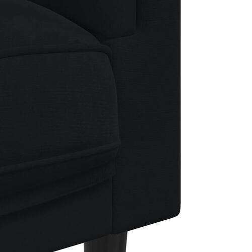 2-personers sofa med hynder velour sort