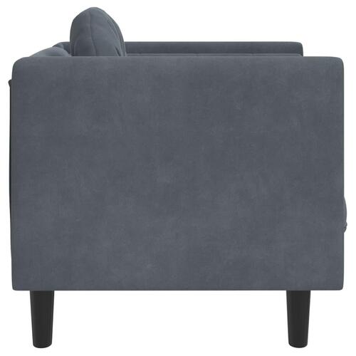 Sofastol med hynde velour mørkegrå