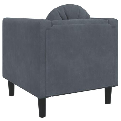 Sofastol med hynde velour mørkegrå