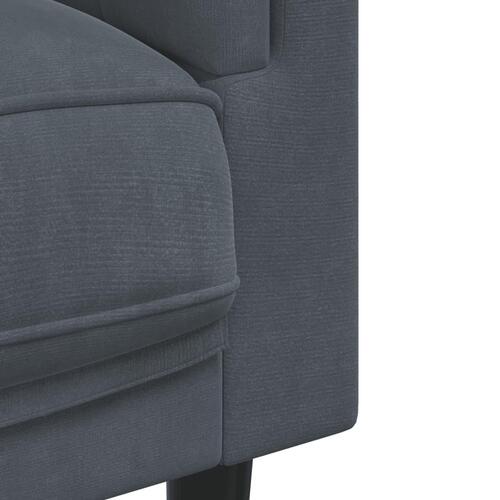 Sofastol med hynde velour mørkegrå