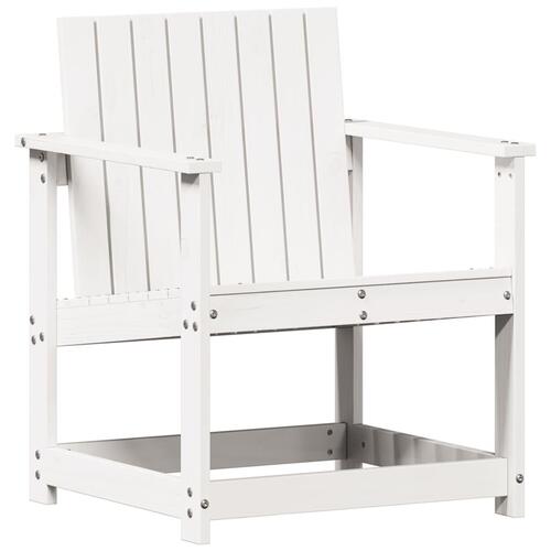 Havestol 62x56x77 cm massivt fyrretræ hvid