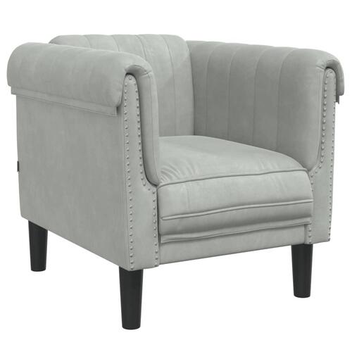 Sofastol velour lysegrå