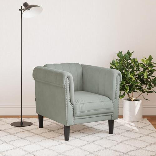 Sofastol velour lysegrå