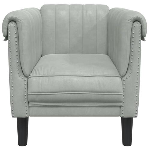 Sofastol velour lysegrå