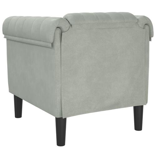 Sofastol velour lysegrå