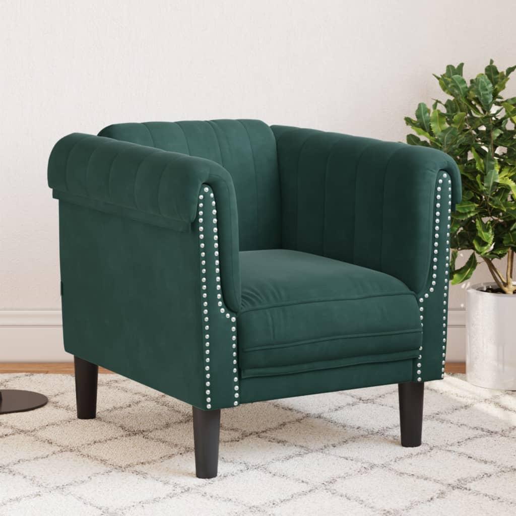 Sofastol velour mørkegrøn