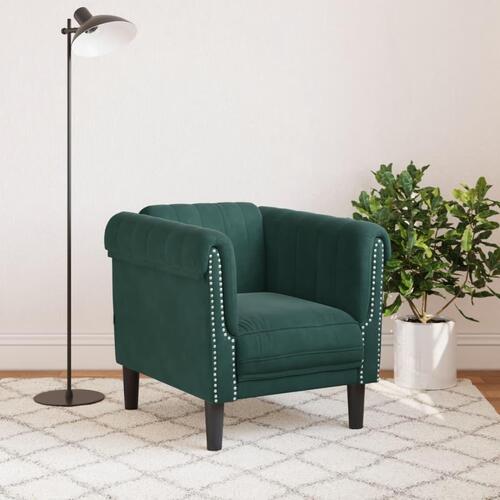 Sofastol velour mørkegrøn