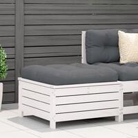 Haveskammel 62x63,5x32 cm massivt fyrretræ hvid