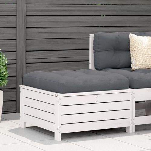Haveskammel 62x63,5x32 cm massivt fyrretræ hvid