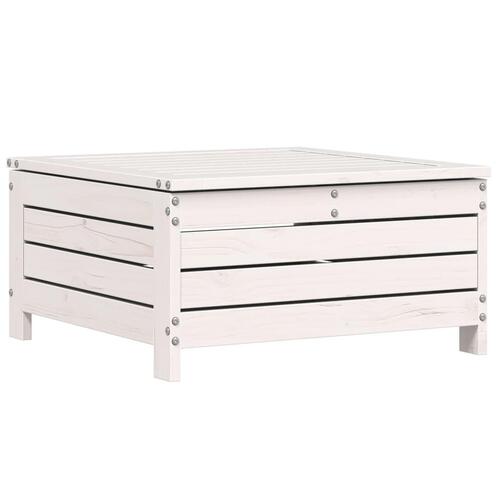 Haveskammel 62x63,5x32 cm massivt fyrretræ hvid