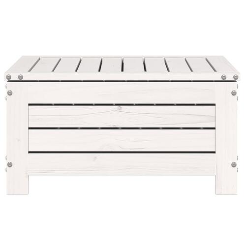 Haveskammel 62x63,5x32 cm massivt fyrretræ hvid