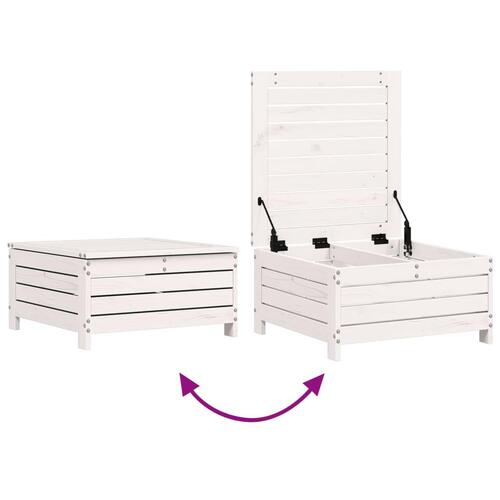 Haveskammel 62x63,5x32 cm massivt fyrretræ hvid