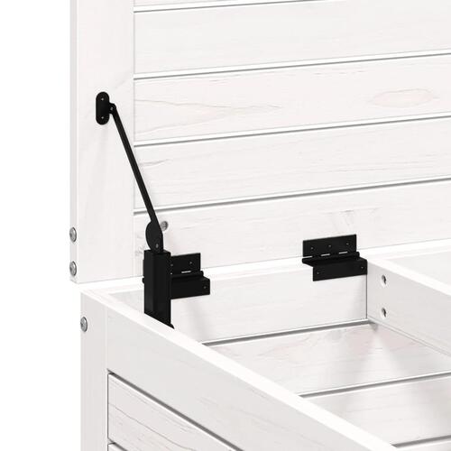 Haveskammel 62x63,5x32 cm massivt fyrretræ hvid