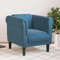 Sofastol velour blå