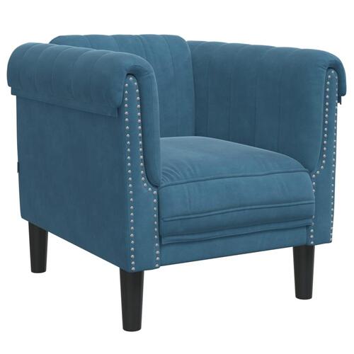 Sofastol velour blå