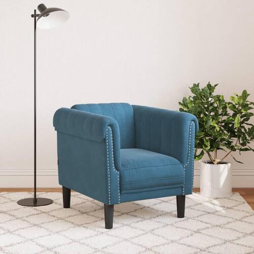 Sofastol velour blå