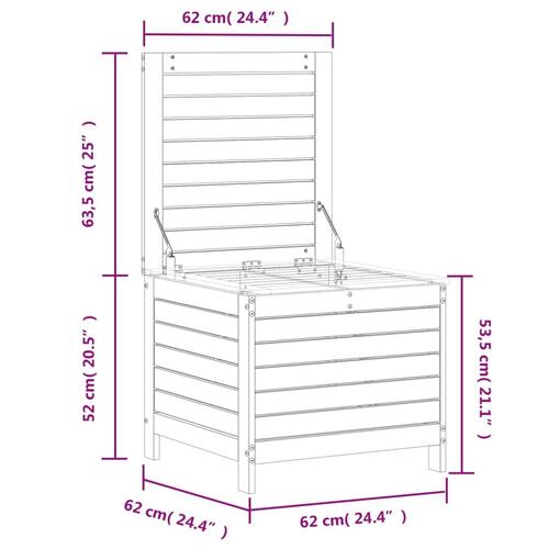 Haveskammel 62x63,5x53,5 cm massivt fyrretræ