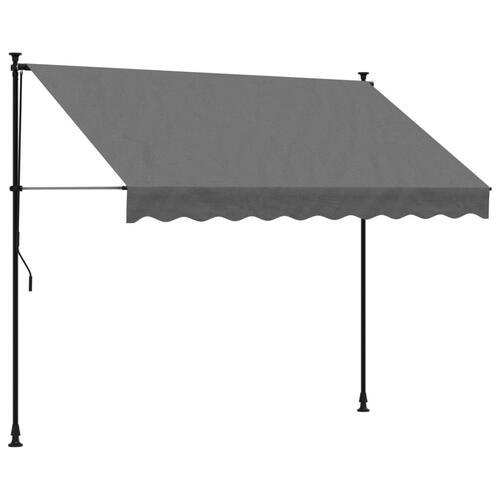 Markise 250x150 cm sammenrullelig stof og stål antracitgrå