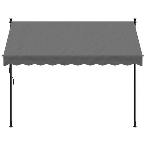 Markise 250x150 cm sammenrullelig stof og stål antracitgrå