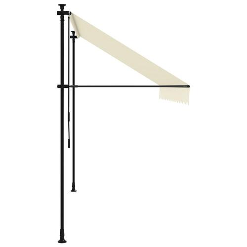 Markise 300x150 cm sammenrullelig stof og stål cremefarvet