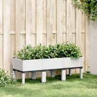 Plantekasse med ben 120x40x42 cm PP hvid