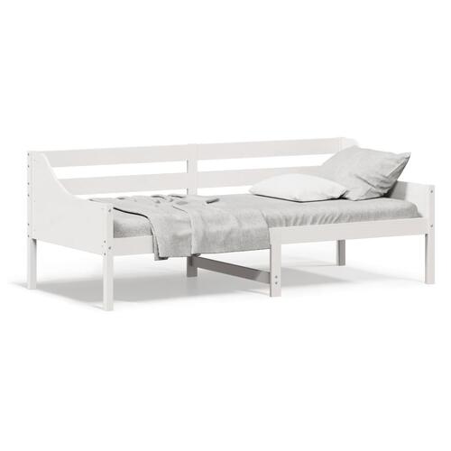 Daybed med reol uden madras 100x200 cm massivt fyrretræ hvid