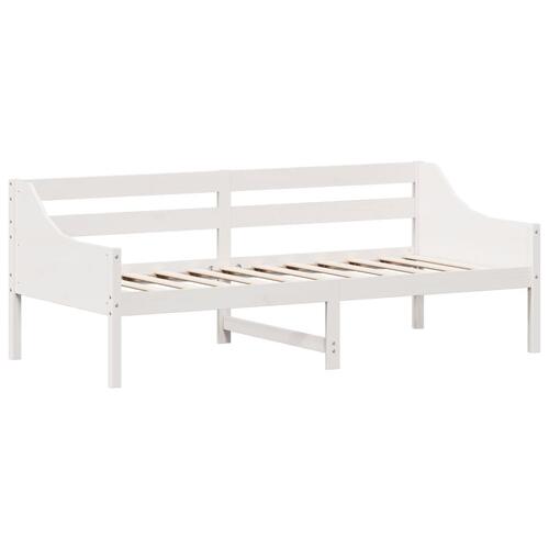 Daybed med reol uden madras 100x200 cm massivt fyrretræ hvid