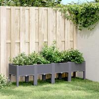 Plantekasse med ben 120x40x42 cm PP grå