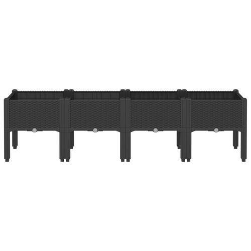 Plantekasse med ben 160x40x42 cm PP sort