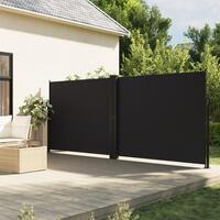 Sammenrullelig sidemarkise 160x1200 cm sort