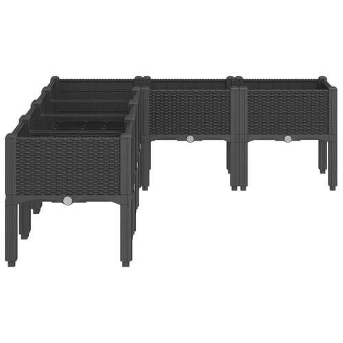 Plantekasse med ben 160x120x42 cm PP sort
