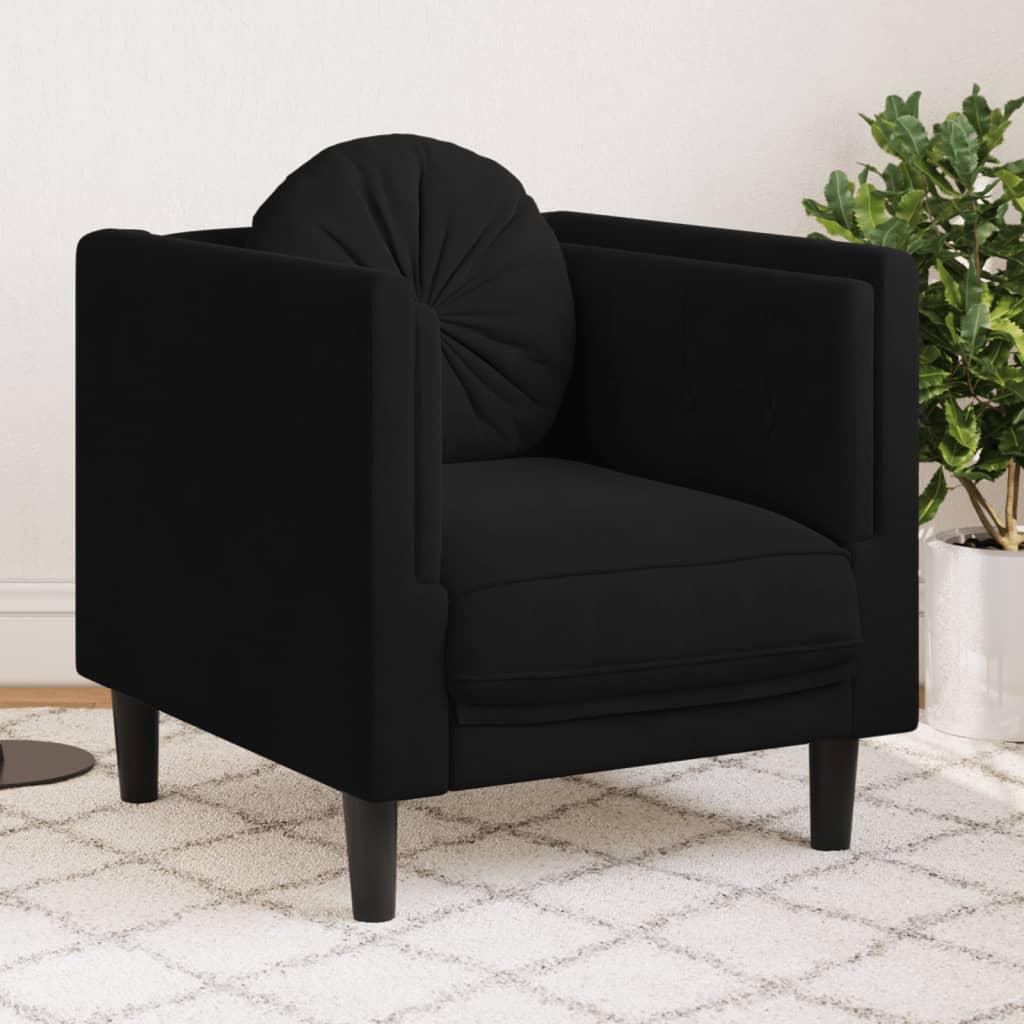 Sofastol med hynde velour sort