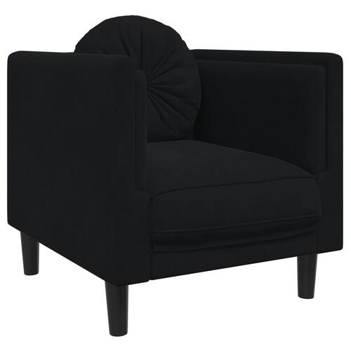 Sofastol med hynde velour sort