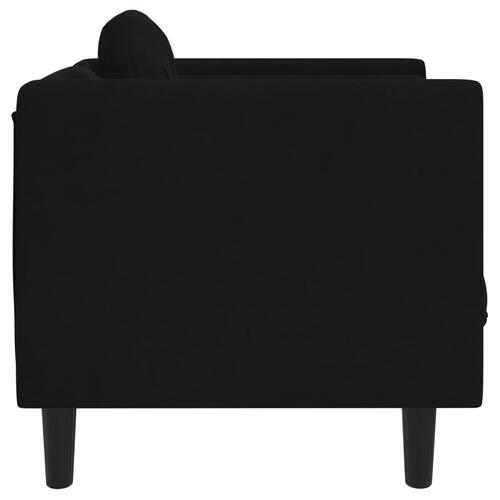 Sofastol med hynde velour sort