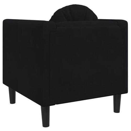 Sofastol med hynde velour sort