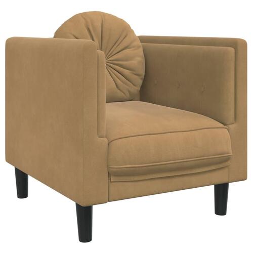 Sofastol med hynde imiteret ruskind brun